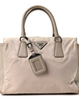Nylon Saffiano Bi-Color Tote Grey
