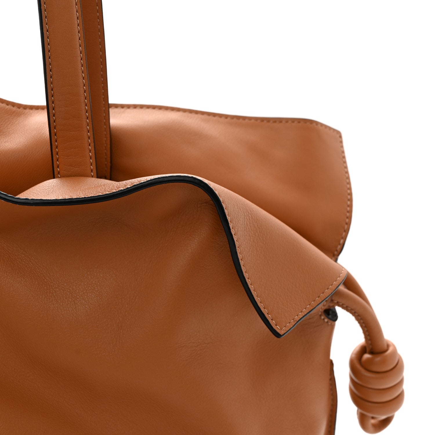 Calfskin Large Flamenco Knot Bag Warm Desert
