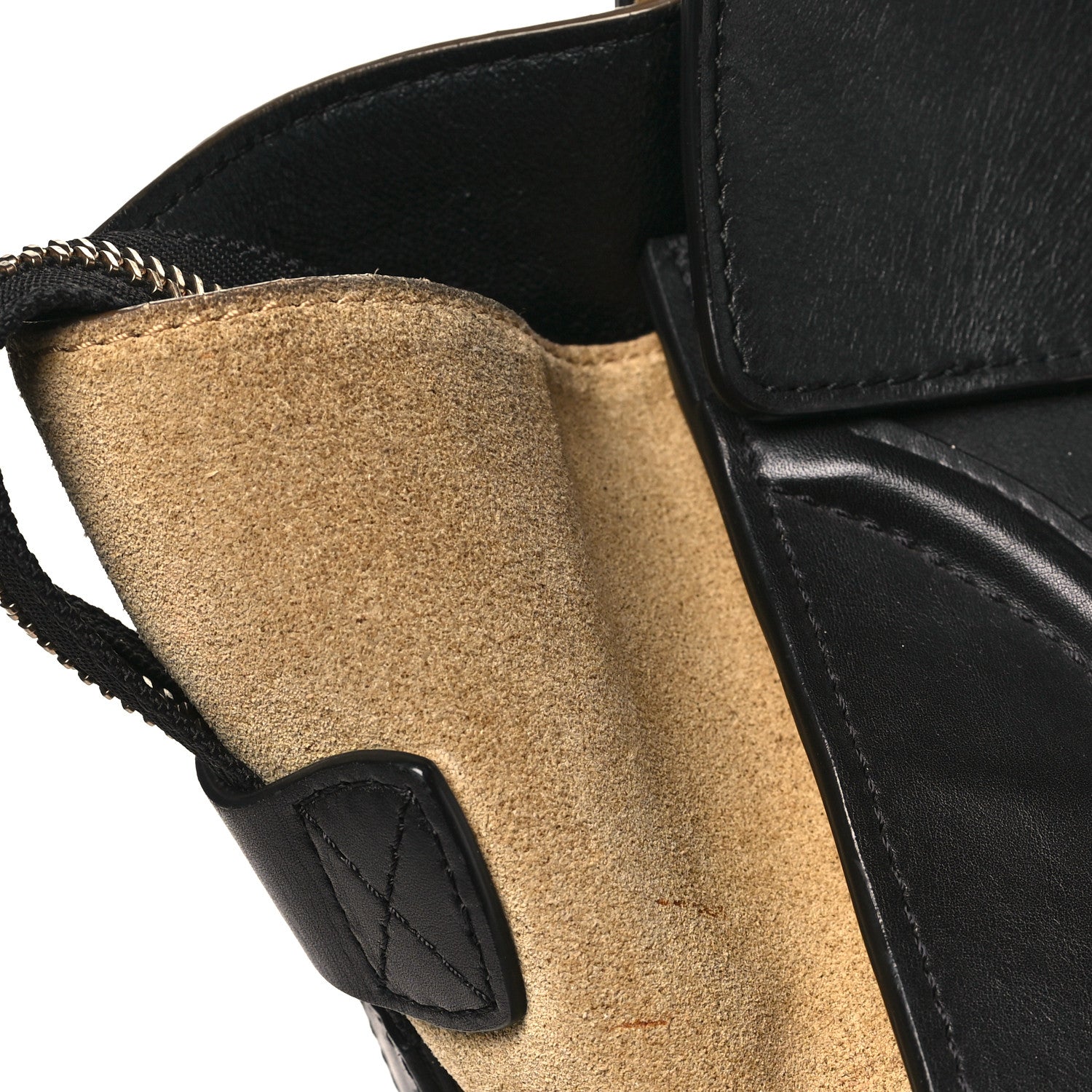 Satin Calfskin Suede Mini Tri-Color Luggage Olive