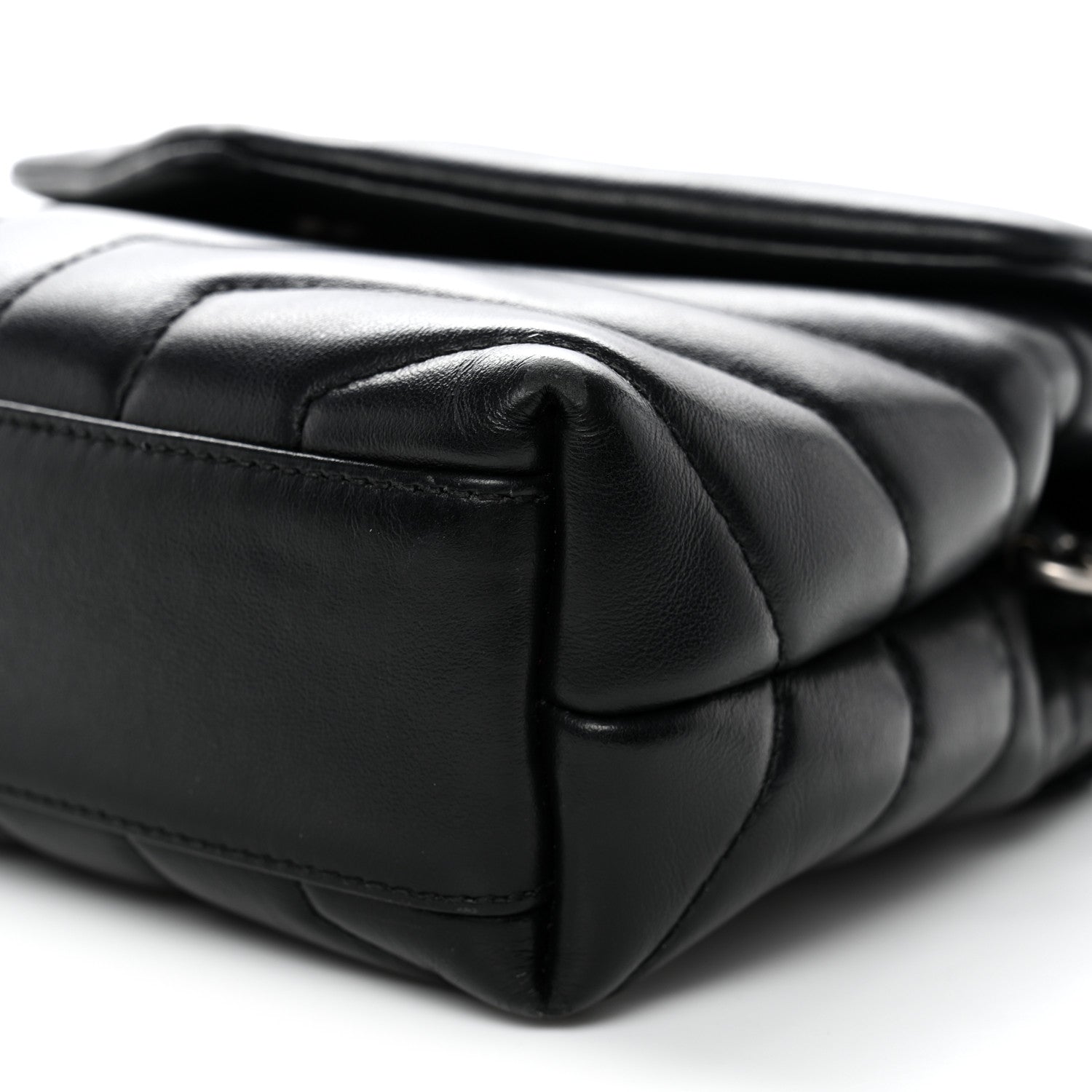 Calfskin Y Quilted Monogram Toy Loulou Crossbody Bag Black