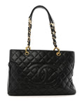 Caviar Quilted Grand Shopping Tote GST Black