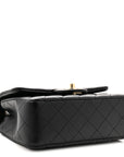 Lambskin Quilted Mini Rectangular Flap Black