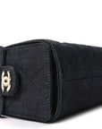 Denim Quilted Mini CHNL 25 Handbag Dark Blue