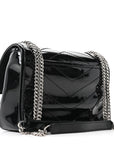 Patent Calfskin Matelasse Monogram Baby Niki Chain Satchel Black