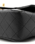 Metallic Caviar Quilted Mini Rectangular Flap Black