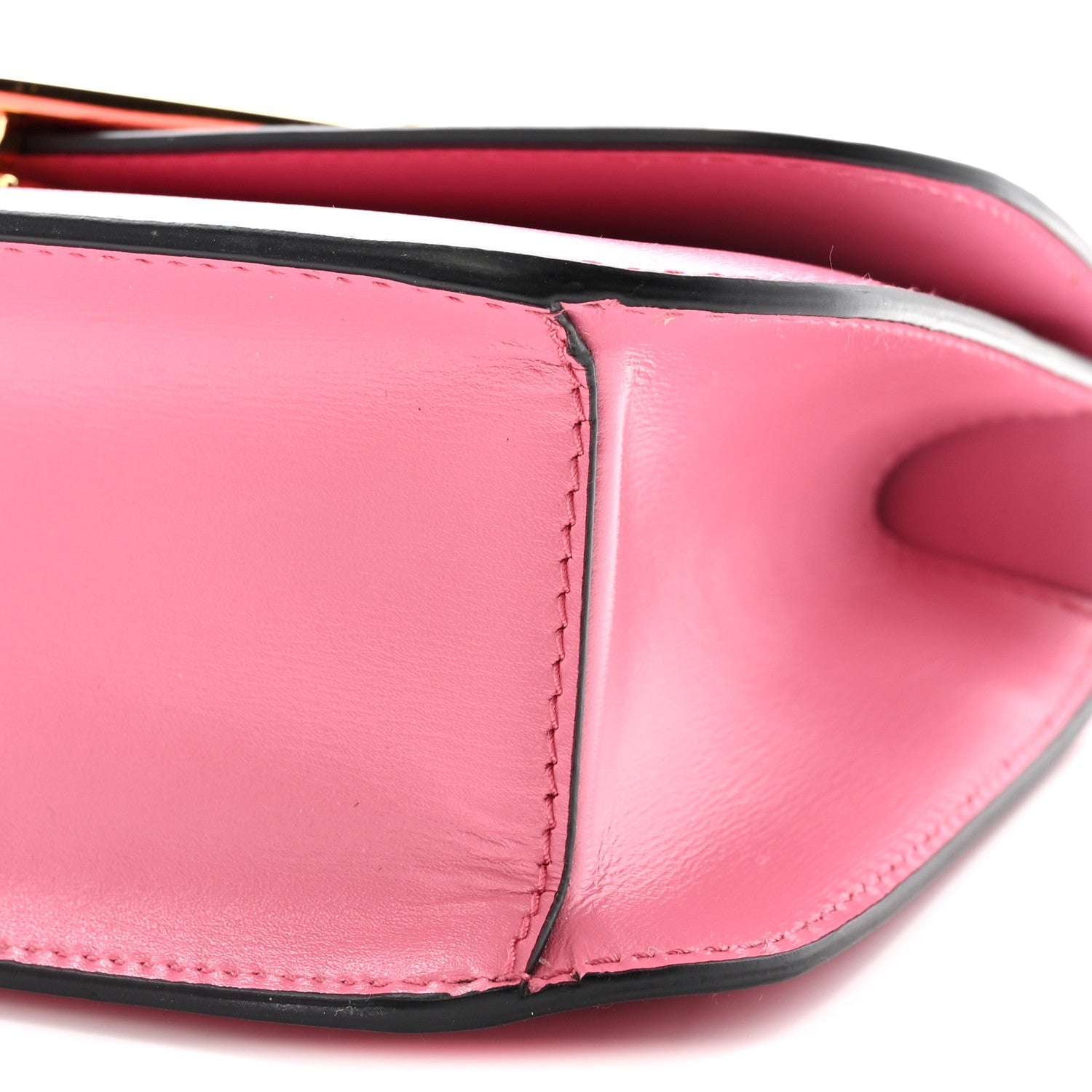 Box Calfskin Triangle Embleme Flap Shoulder Bag Begonia