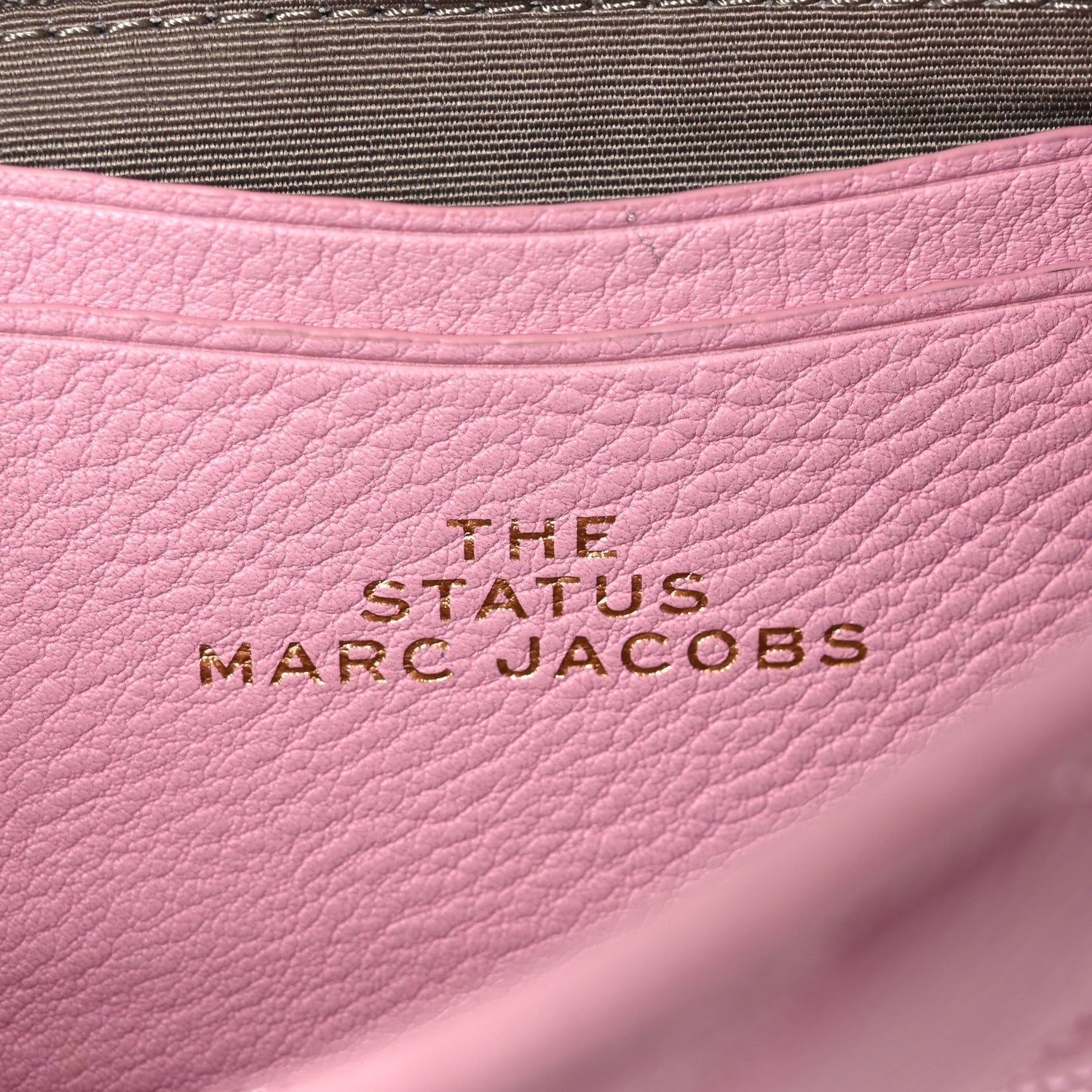 Grained Calfskin Quilted Double Stitched Small The Status Shoulder Bag Pink