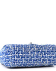 Tweed Quilted Mini Rectangular Flap Blue White