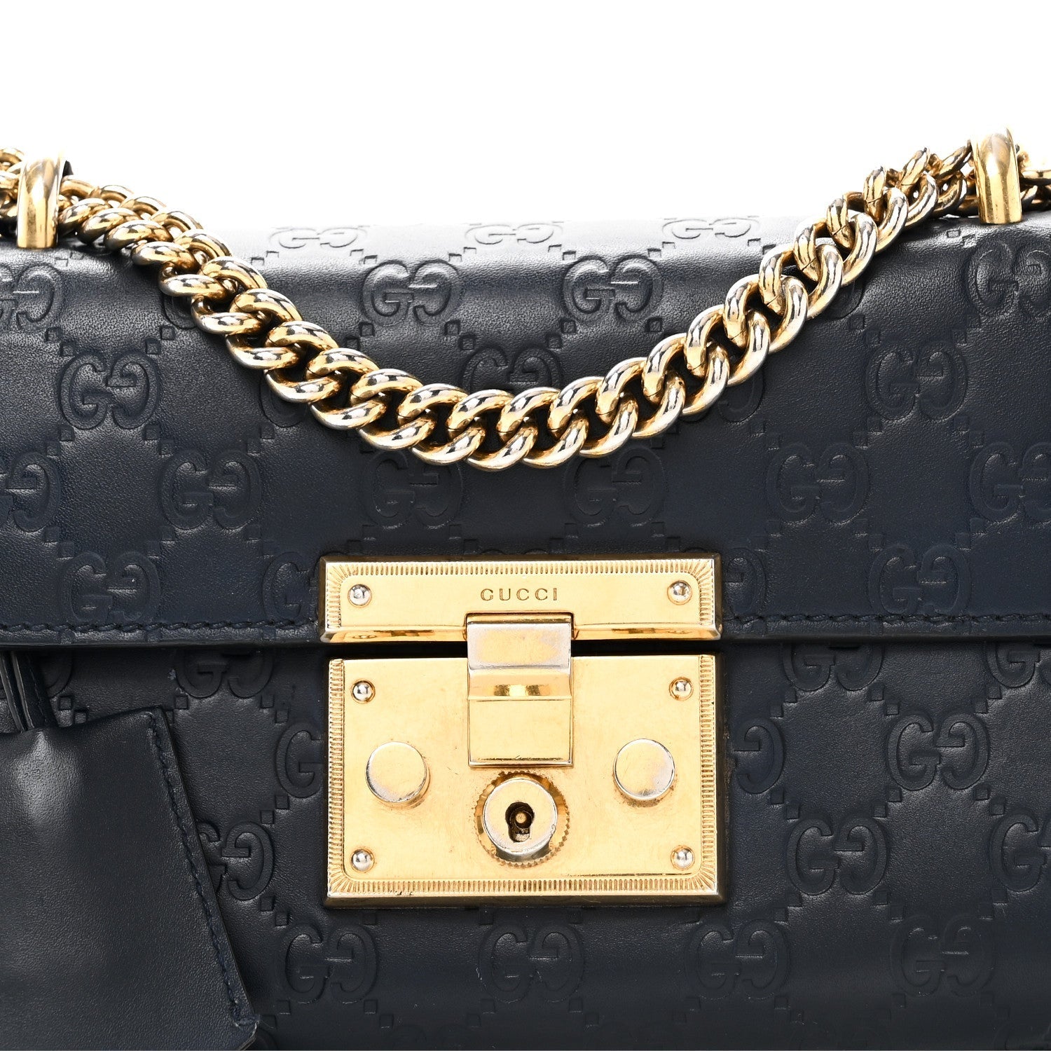 GCCIssima Small Padlock Shoulder Bag Blue Agata
