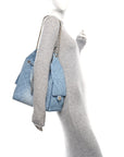 Washed Denim Quilted Medium CHNL 25 Handbag Blue