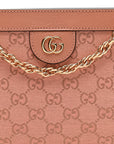 Monogram Textured Dollar Calfskin Small Ophidia Chain Shoulder Bag Cloche Rose Pink
