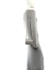 Metallic Nappa Matelasse Chain Crossbody Silver