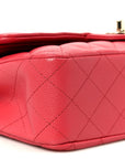 Caviar Quilted Medium Double Flap Dark Pink
