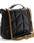 Lambskin Quilted Toy Loulou Puffer Monogram Chain Satchel Black