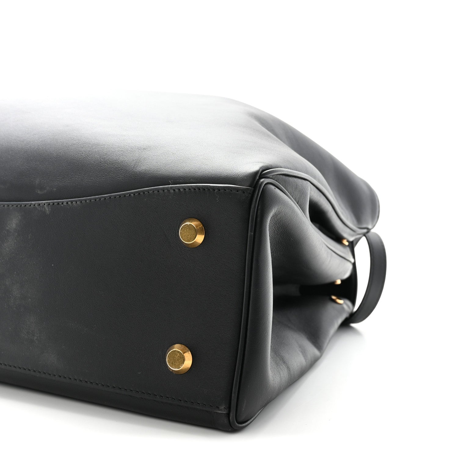 Smooth Calfskin Large Rodeo Top Handle Handbag Black