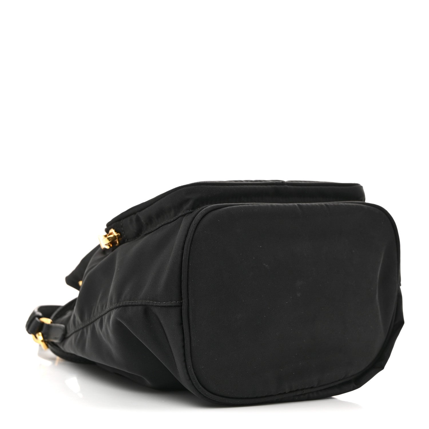 Saffiano Tessuto Nylon Mini Bucket Crossbody Bag Black