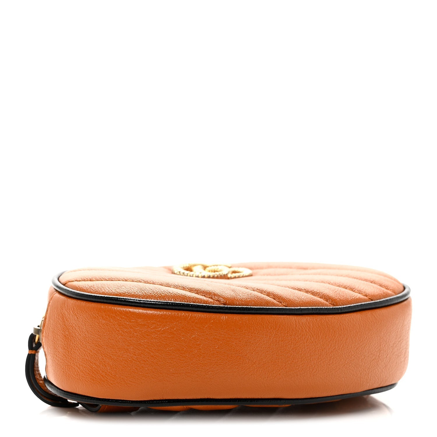 Vintage Effect Calfskin Matelasse Diagonal Torchon GG Marmont Belt Bag 95 38 Cognac