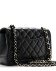 Lambskin Quilted Mini Rectangular Flap Black