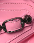 Patent Faux Leather Le Cagole Shoulder Bag XS Sweet Pink