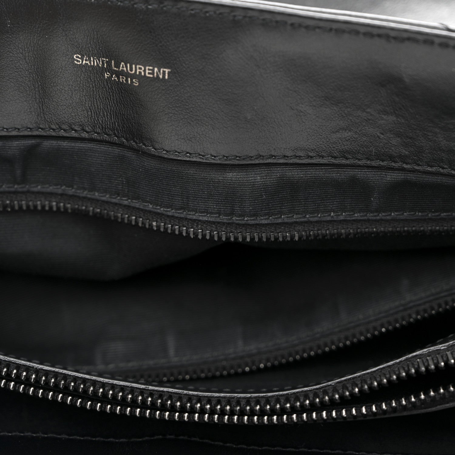 Calfskin Y Quilted Monogram Monochrome Large Loulou Chain Satchel Black