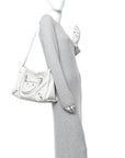 Agneau Arena Silver Hardware Medium Le City Optic White