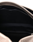 Crinkled Calfskin Matelasse Monogram Medium Niki Chain Satchel Greyish Brown