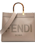Vitello King Plexiglass Logo Embossed Medium FNDI Sunshine Shopper Tote Tortora