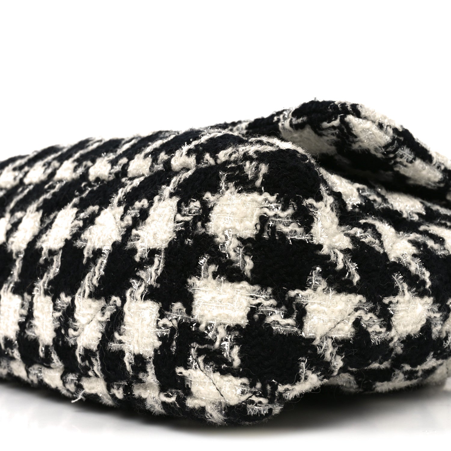Tweed Quilted Maxi CHNL 19 Flap Black Ecru White