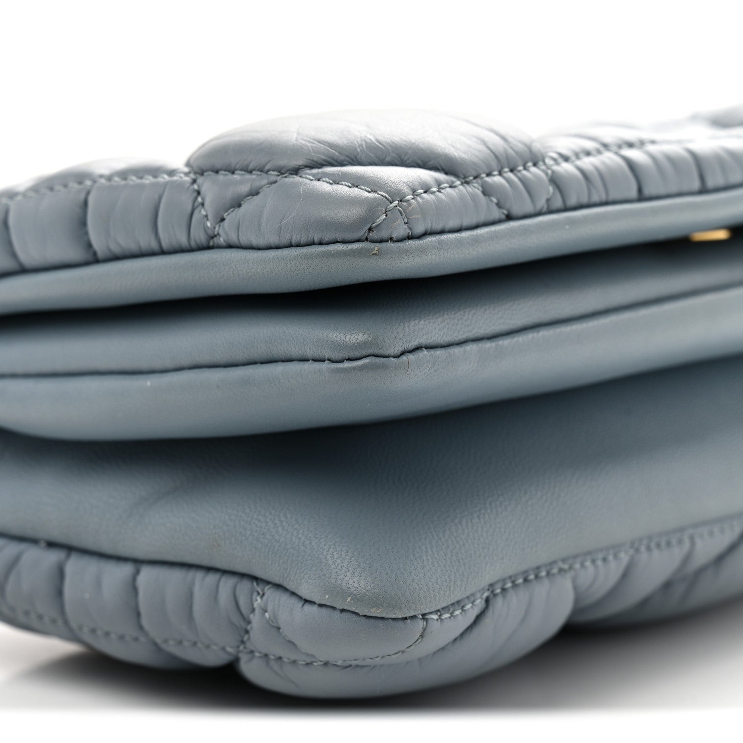Lambskin Macrocannage Mini D1OR Caro Bag Cloud Blue