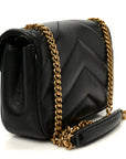 Lambskin Chevron Quilted Mini Loulou Black