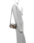 Calf Hair Leopard Print Phone Baguette Moro