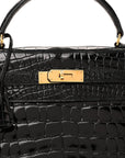 Shiny Alligator Kelly Sellier 32 Black