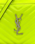 Patent Calfskin Matelasse Monogram Lou Camera Bag Neon Yellow