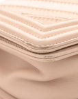 Caviar Suede Calfskin Chevron Quilted Small Boy Flap Light Pink