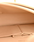 Lambskin Quilted Medium Double Flap Beige
