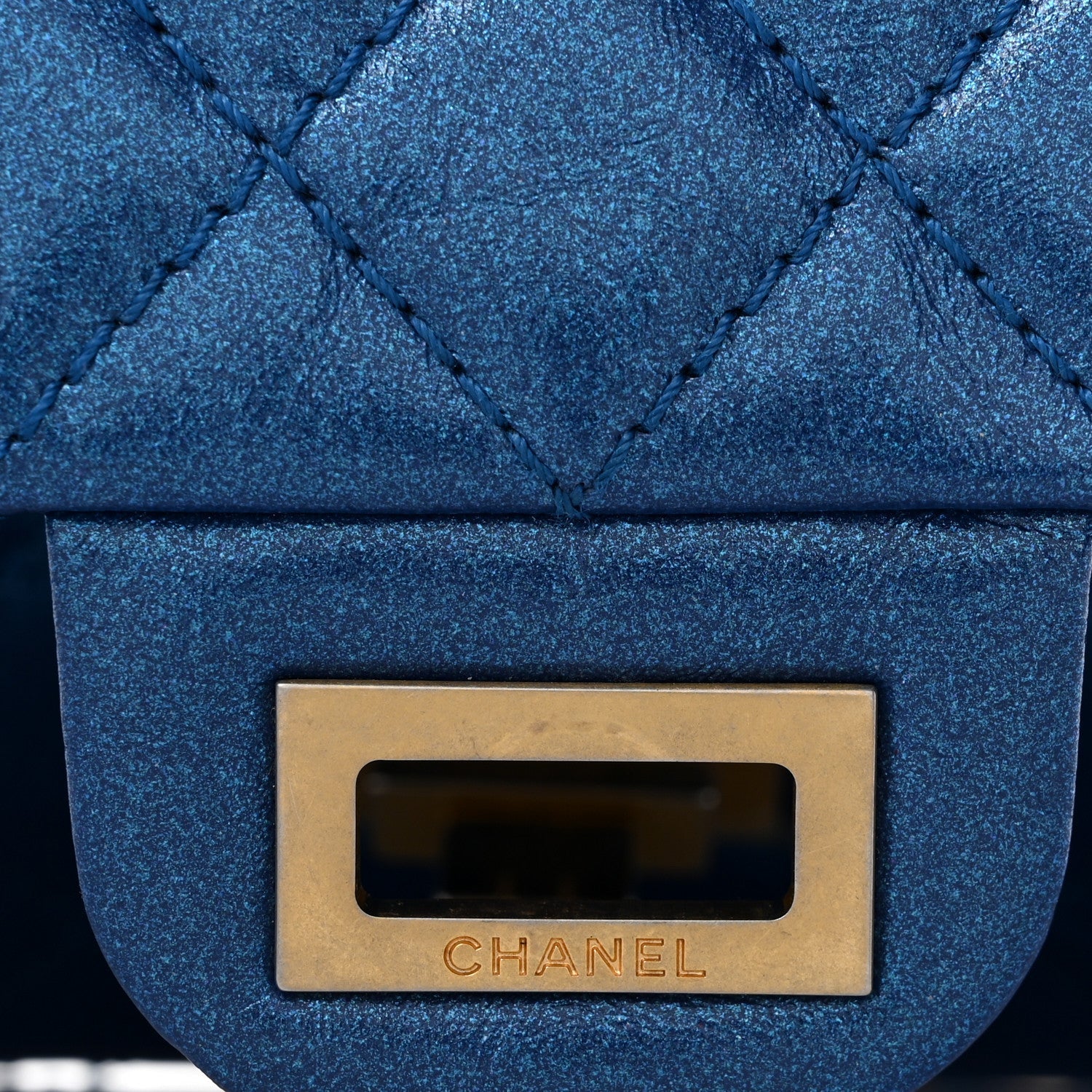Metallic Calfskin Quilted 2.55 Reissue 225 Flap Blue
