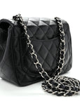 Lambskin Quilted Mini Square Flap Black