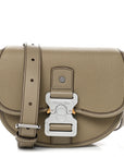 Grained Calfskin Mini Gallop Bag With Strap Beige