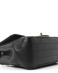 Lambskin Chevron Quilted Mini Rectangular Flap Black