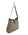 GG Supreme Monogram Medium Padlock Shoulder Bag Beige Ebony Brown Sugar