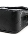 Lambskin Quilted Mini Rectangular Flap Black