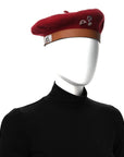 Merino Wool Bonnie Sailor Beret 59 Rouge Rubis