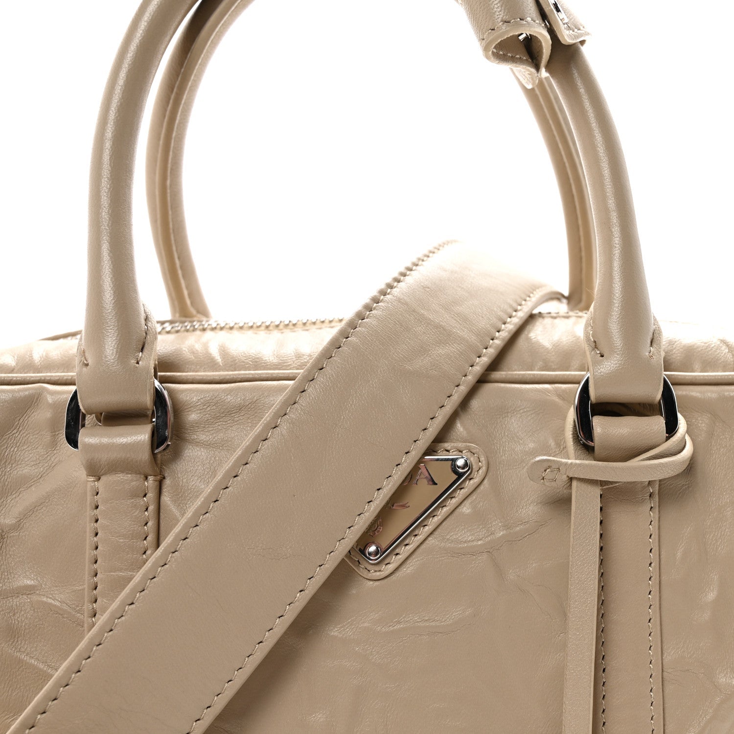 Nappa Antique Medium Re-Edition 2001 Two Handle Bag Deserto