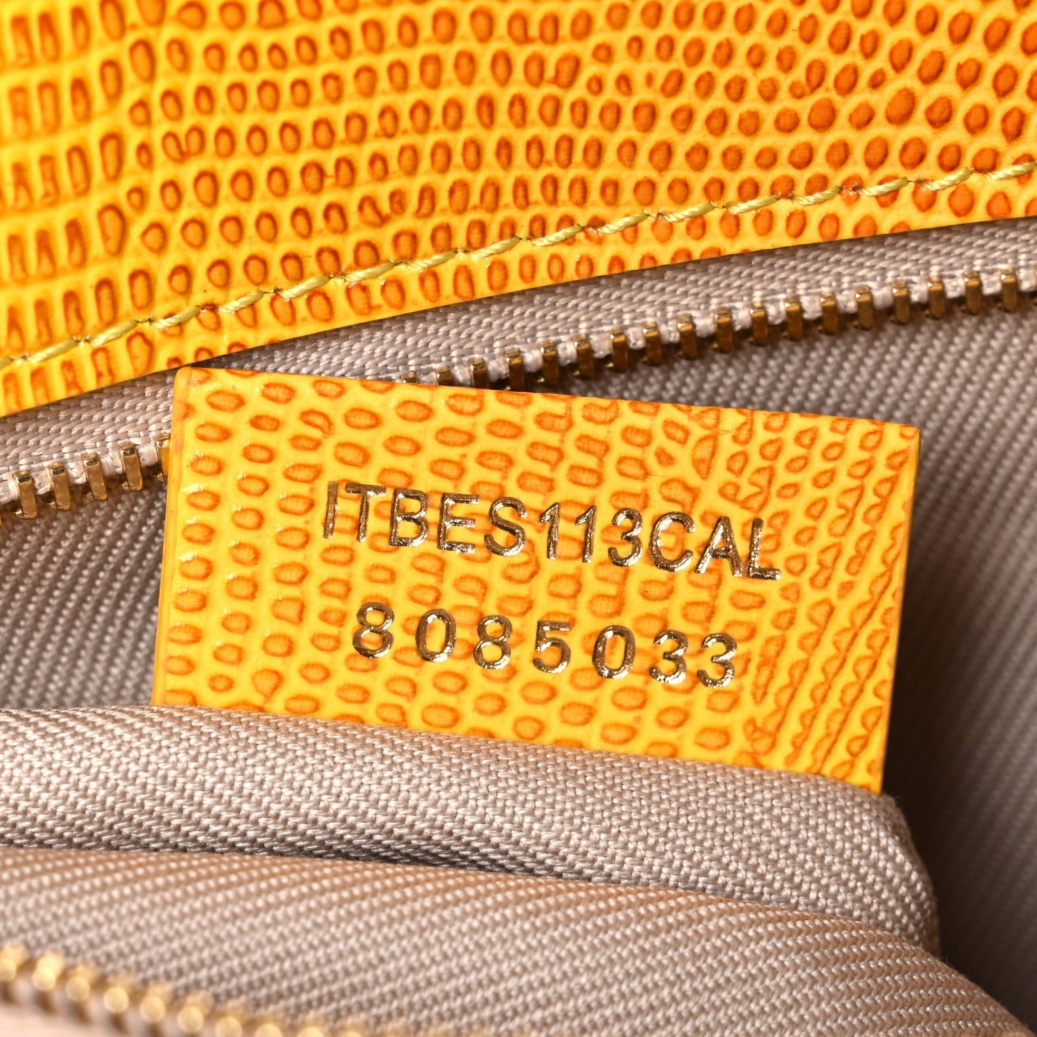 Calfskin Lizard Embossed Medium London Tote Marigold