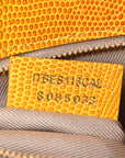 Calfskin Lizard Embossed Medium London Tote Marigold
