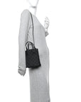 Denim Cuoio Harness GG Monogram Mini Ophidia Tote Bag Black Medium Grey
