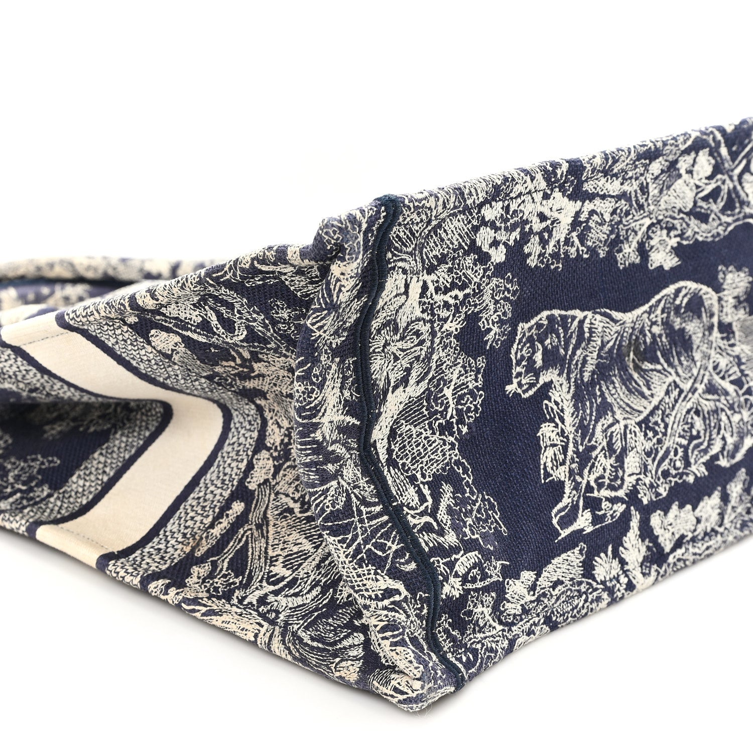 Canvas Embroidered Large D1ORiviera Toile De Jouy Reverse Book Tote Blue