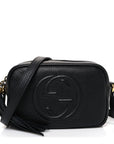 Pebbled Calfskin Mini Soho Disco Bag Black
