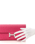 Ostrich Constance Long Wallet Rose Tyrien