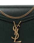 Grain De Poudre Monogram Cassandra Chain Wallet Dark Green